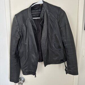 Marc New York Andrew Marc Black Leather Moto Jacket Small